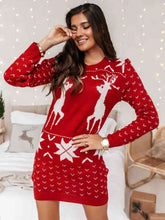 Robe pull tunique à imprimé renne
